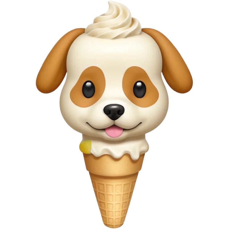 helado de perro en forma cuadrada que diga hello dog en el centro emoji
