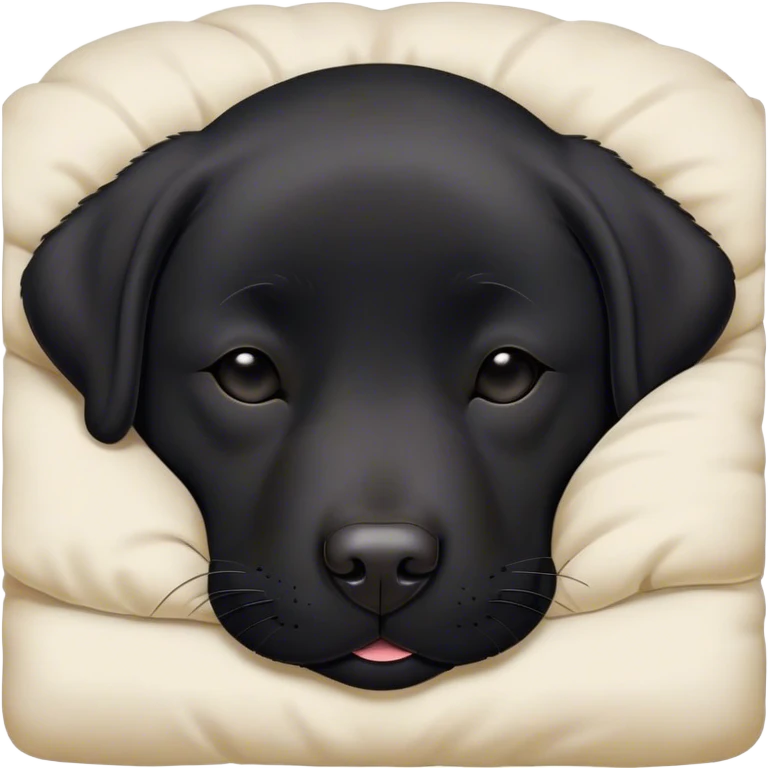 Meme-Worthy Cute Sleeping Black Labrador Portrait Emoji, Head resting peacefully with a contented smile, showcasing a delightfully robust build and a luxuriously soft black Fur, eyes shut in a serene nap, Simplified yet hilariously adorable features, highly detailed, glowing with a soft, drowsy light, high shine, relaxed and utterly lovable, stylized with an air of playful laziness, bright and heartwarming, soft glowing outline, capturing the essence of a comically sleepy companion, so meme-worthy it feels like it could instantly become the next viral sensation of adorable slumber! emoji