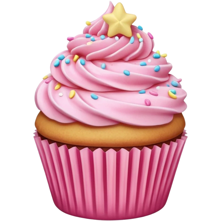 Cupcake with pink icing emoji