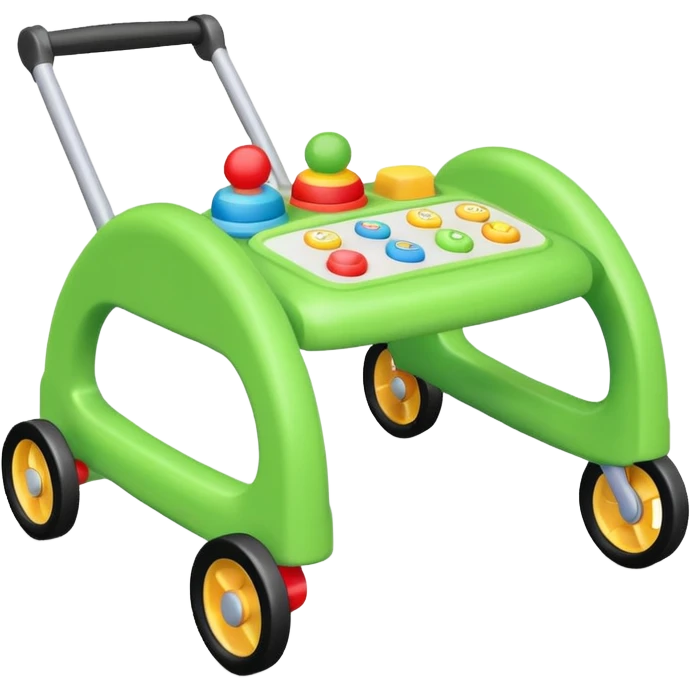 green baby walker with toys on it emoji