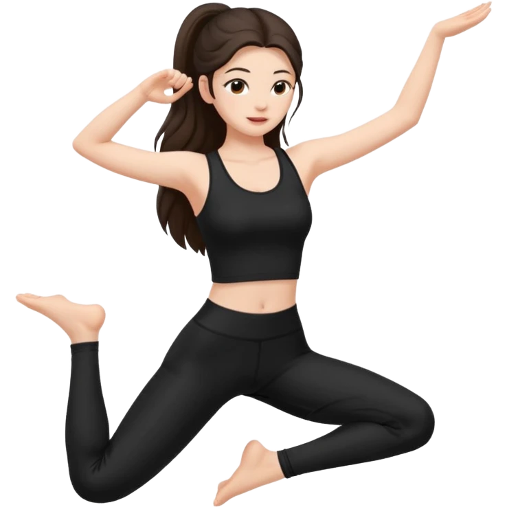 girl stretching in leggings emoji