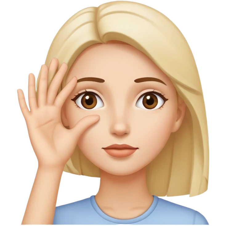 woman with hand above eyes looking for something in the distance emoji