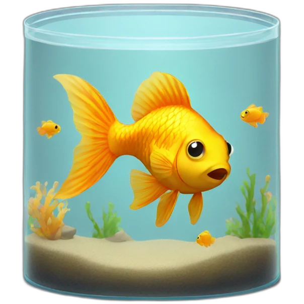 golden fish in aquarium emoji
