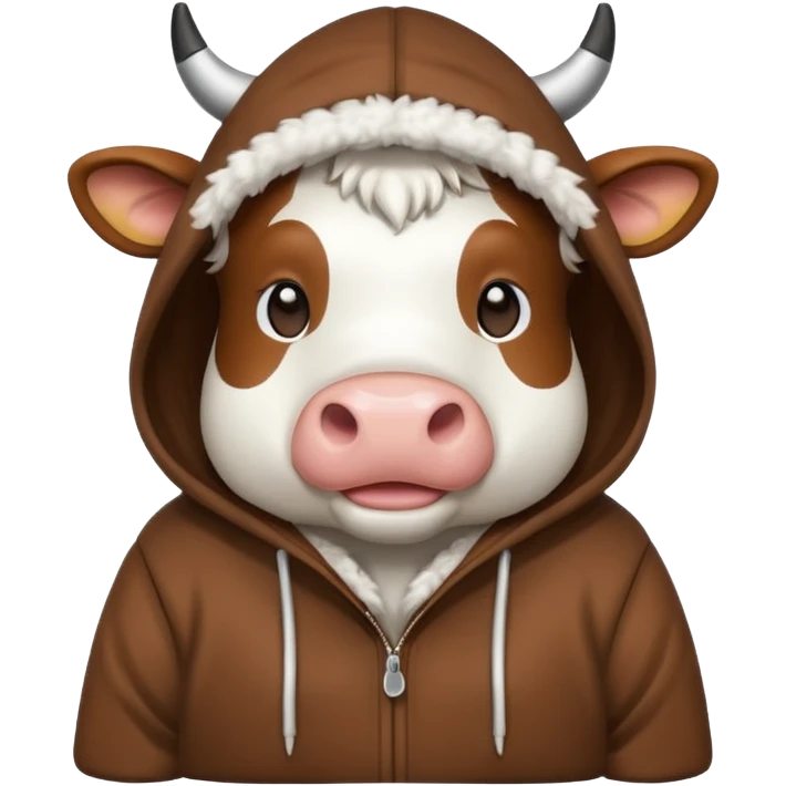 Cow wearing hoodie emoji