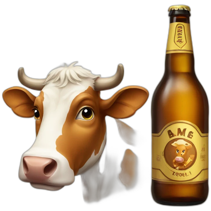 Cow avec une bière emoji