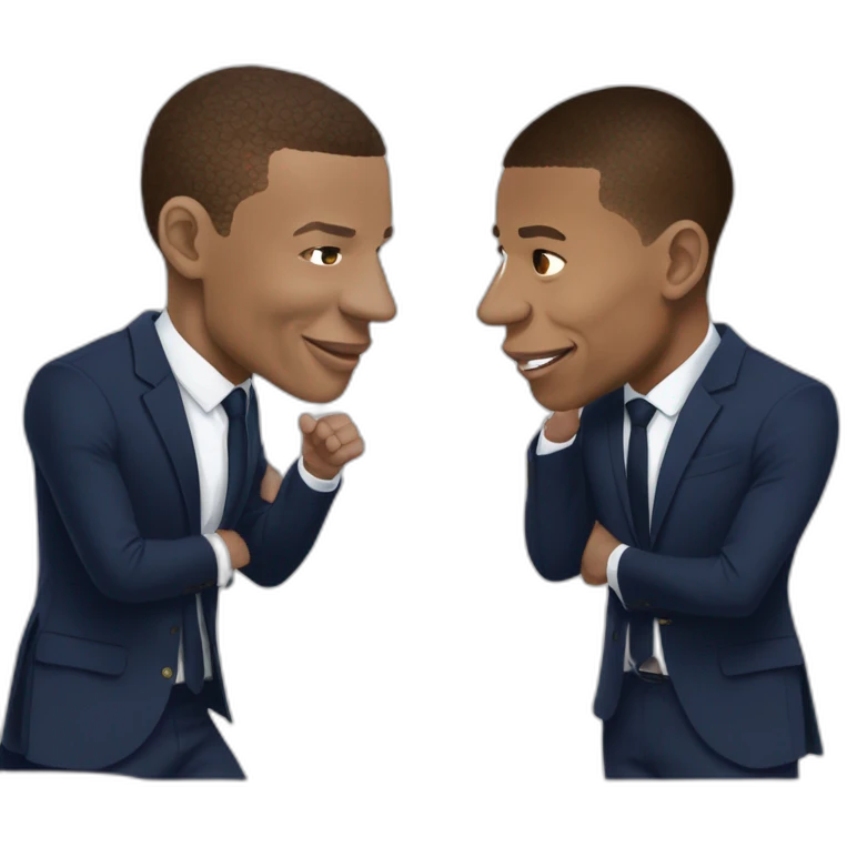 Macron avec kylian mbappé déguiser en tortue  emoji