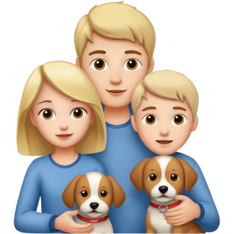 Girl and boy with a dog emoji