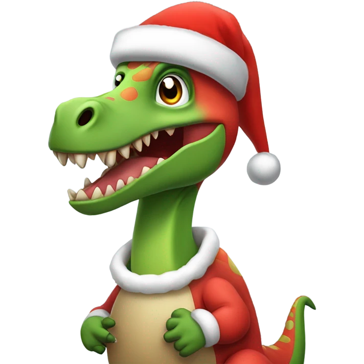 Dinosaur Santa emoji