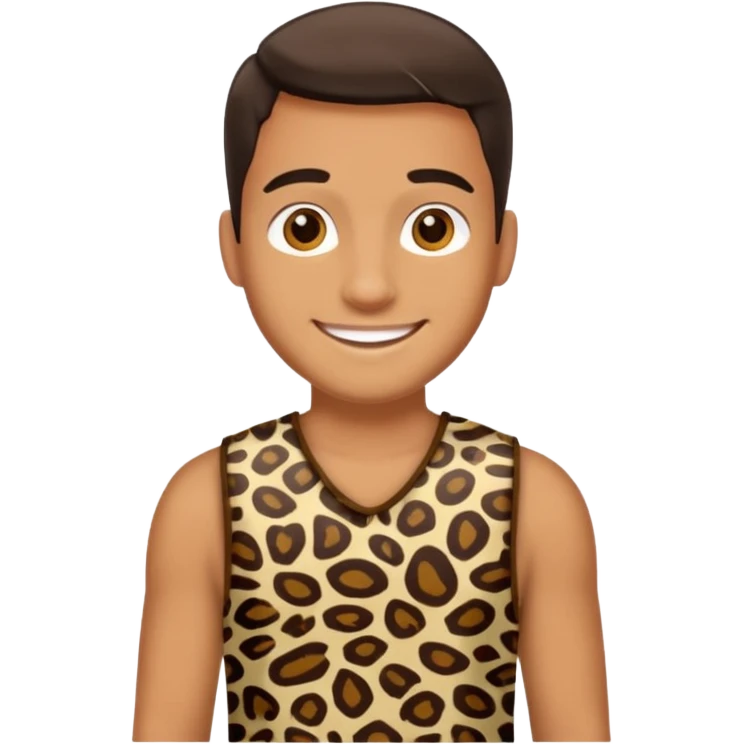 man with dress animal print \ emoji