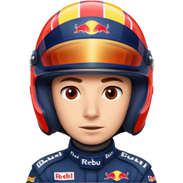 Red bull driver full face covers only helmet invisible f1  emoji