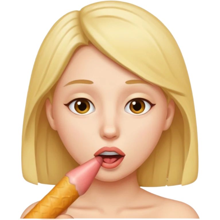 A sexy young woman sucking penis emoji