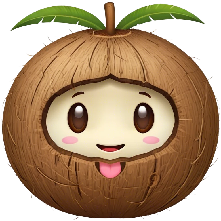 Coconut cute face emoji