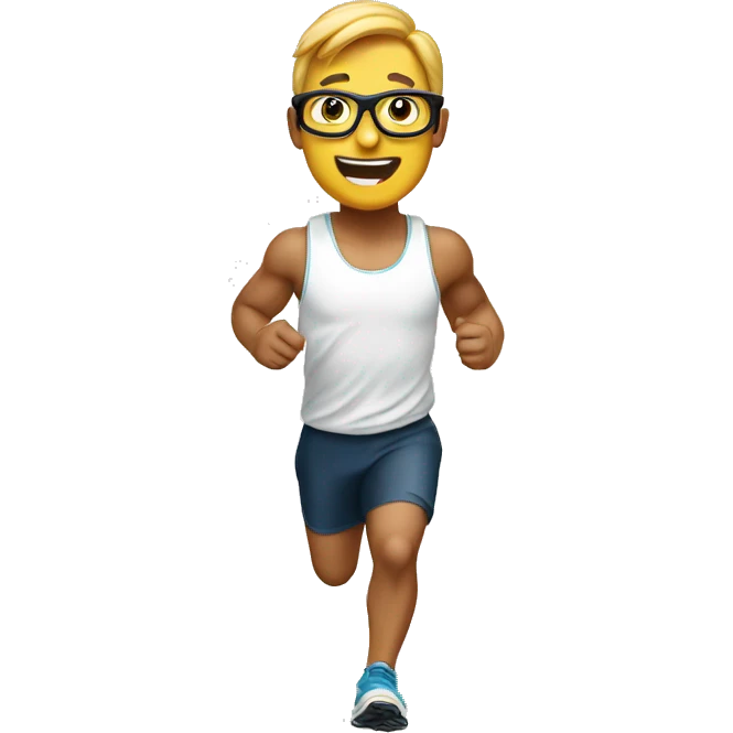 5K running, white, glasses emoji
