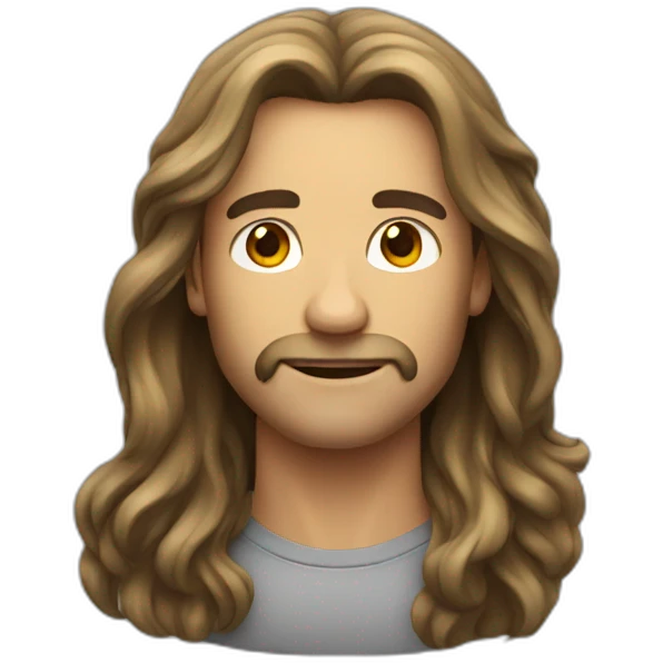 man with long hair emoji