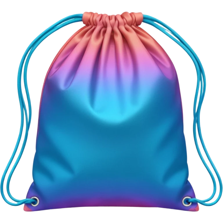 coins  pack in gradient of turquoise, blue, pink, purple, and coral color in bag emoji