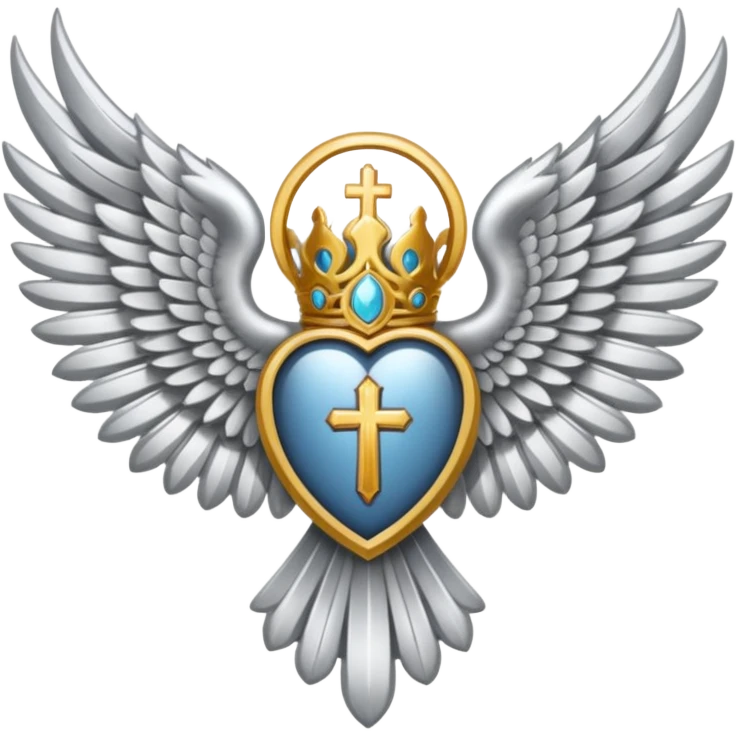 holy saint emblem with silver or white wings  emoji