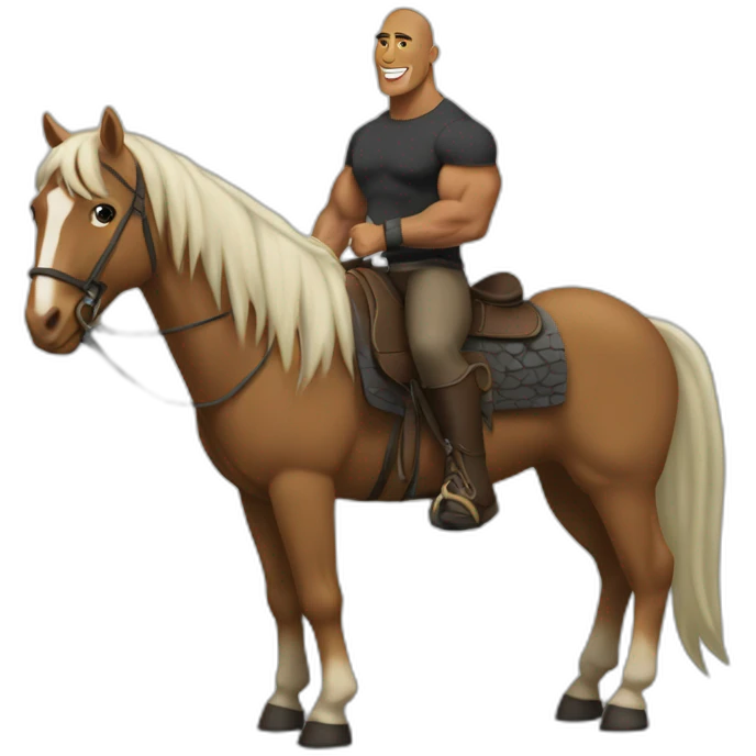The rock avec un corps de cheval emoji