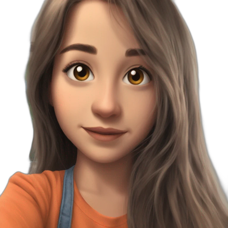 brown hair girl smiling portrait emoji
