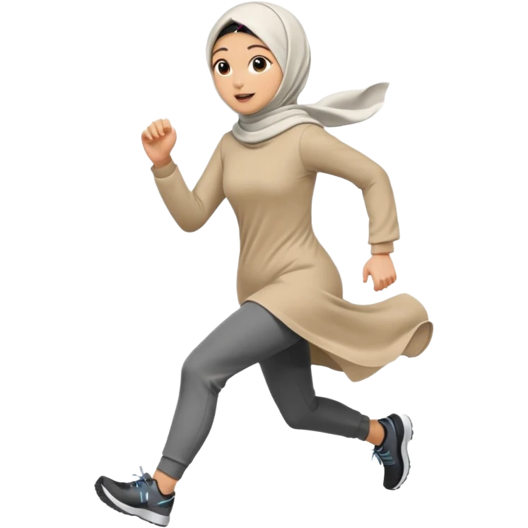 women running wear hijab emoji