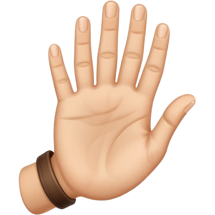 Hand with palm facing towards, fingers stretched holding down thumb and ring finger emoji