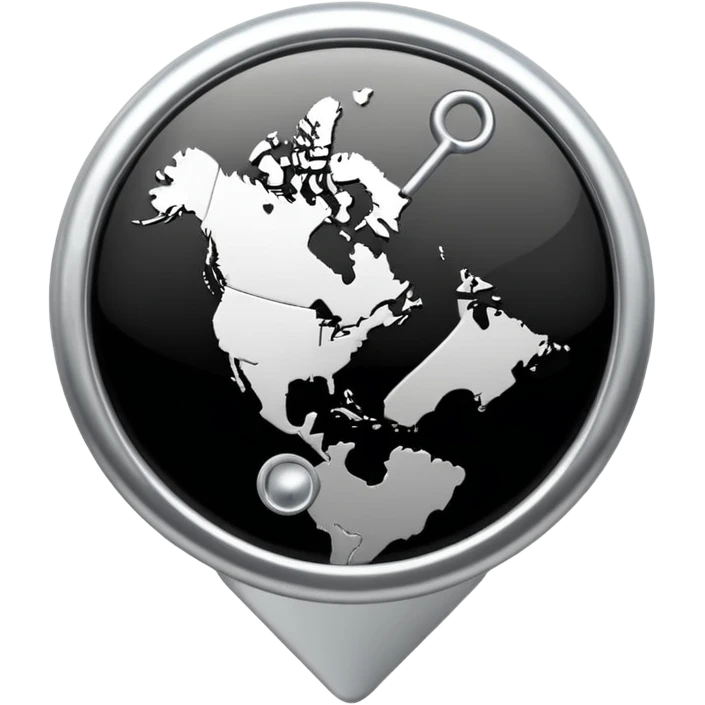 Black and white map push pin  emoji