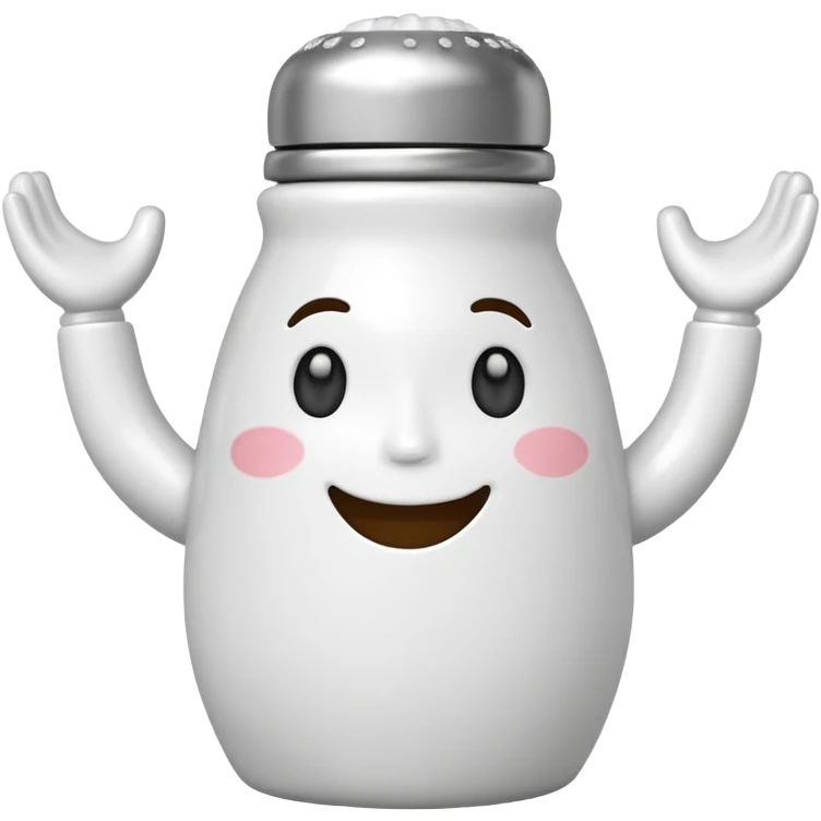 Salt shaker with a face natural has a 2 legs emoji