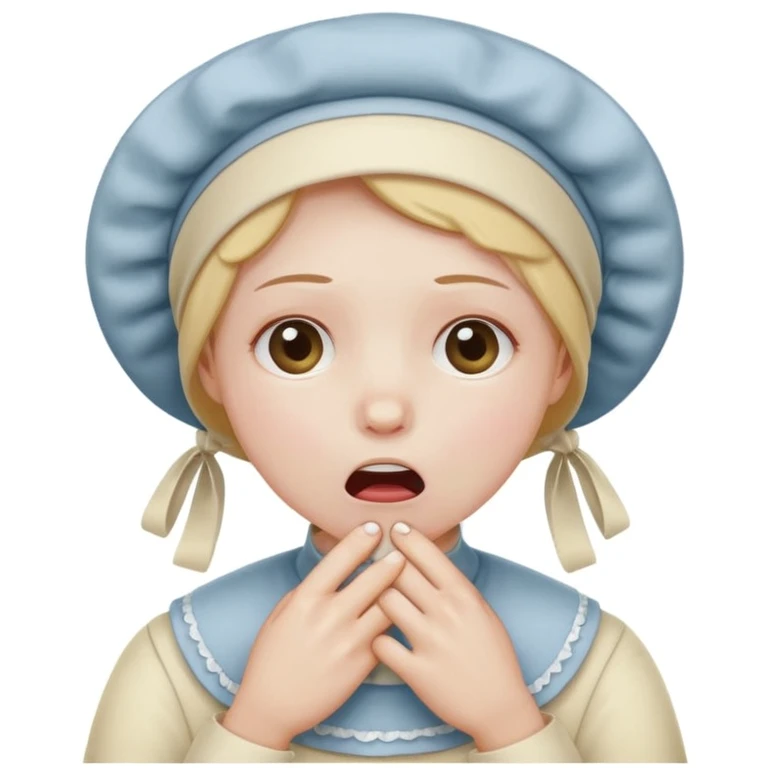 a person choking themselves with a bonnet on emoji