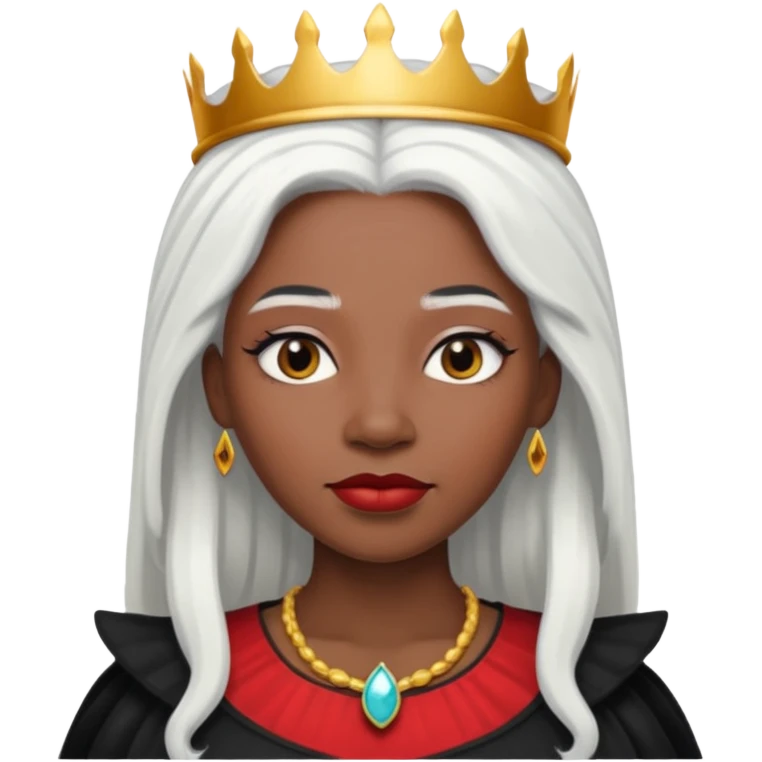 black queen with white hair emoji