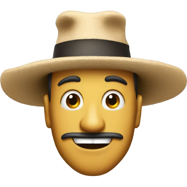 Man with comically large hat emoji