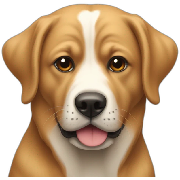 Un chien qui tien un cœur dans sa geule emoji