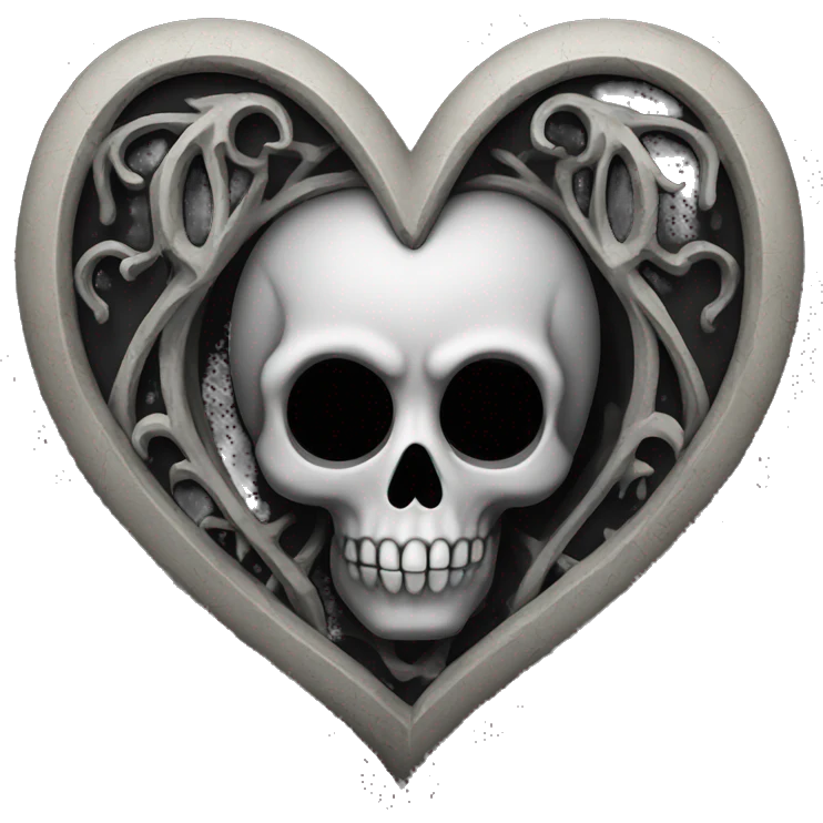 Gothic heart skull emoji