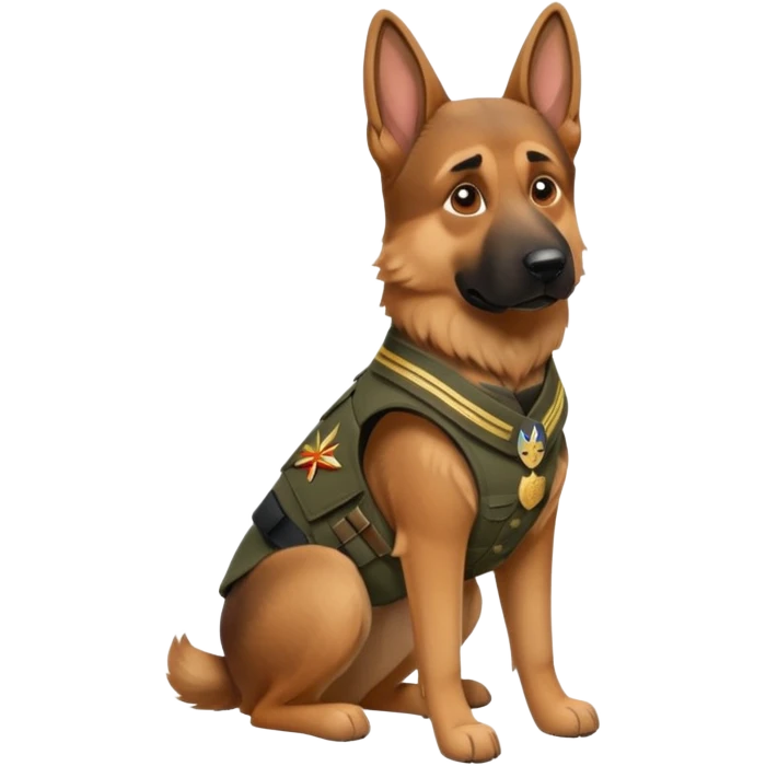 Soldier dog emoji
