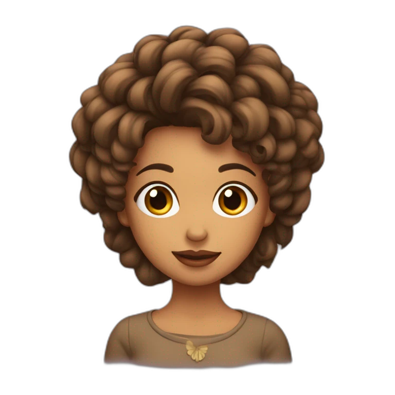 chica de pelo largo castaño con piercing en la nariz emoji