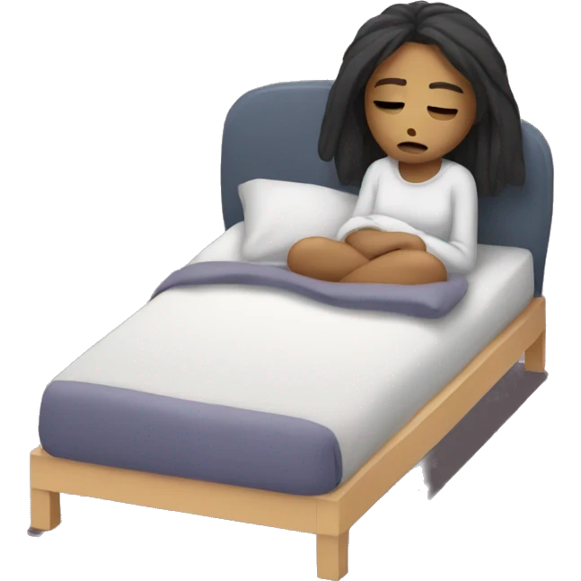 Sad girl in bed emoji