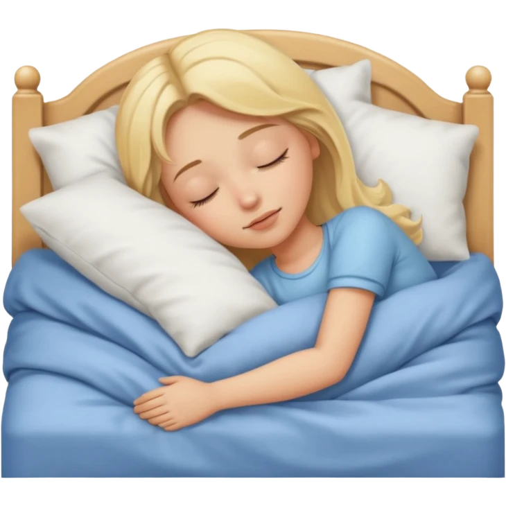 Blonde girl sleep in the bed  emoji