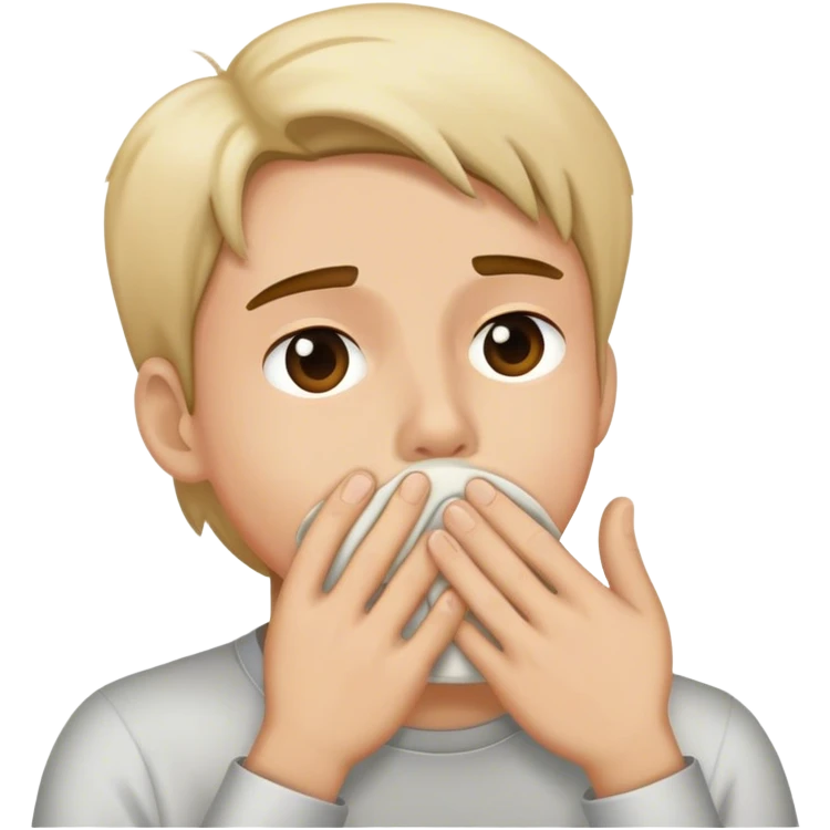 Covering mouth to not throw up emoji