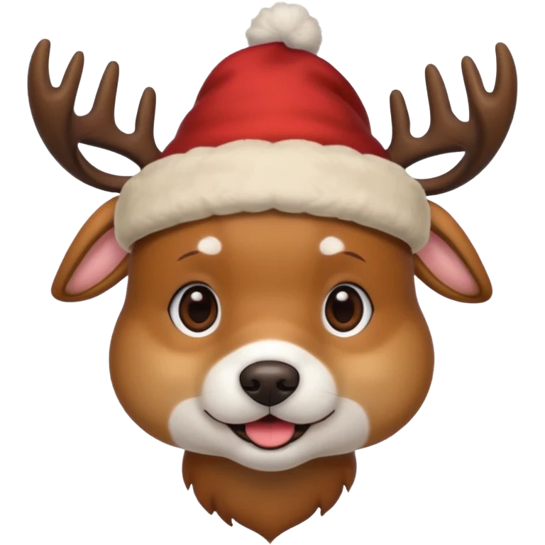 Dog in new yaer deer hat emoji