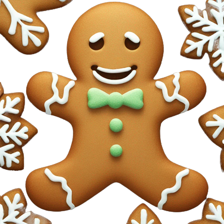 Gingerbread man with a snowflake  emoji