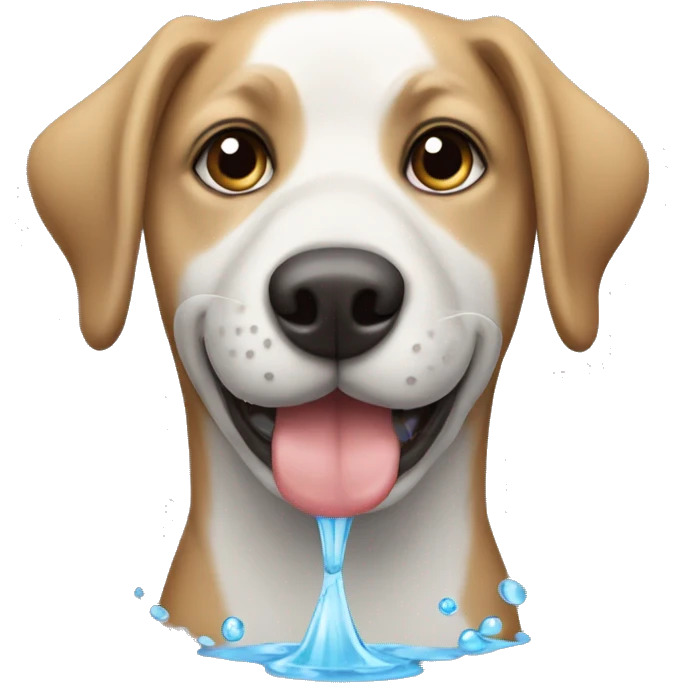 Perro con agua  emoji