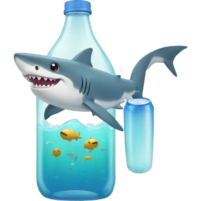 shark with bottle emoji