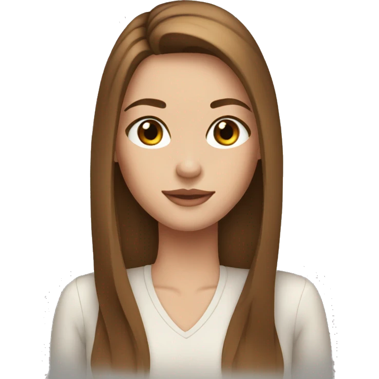 Margot, long straight brown hair, freckles emoji