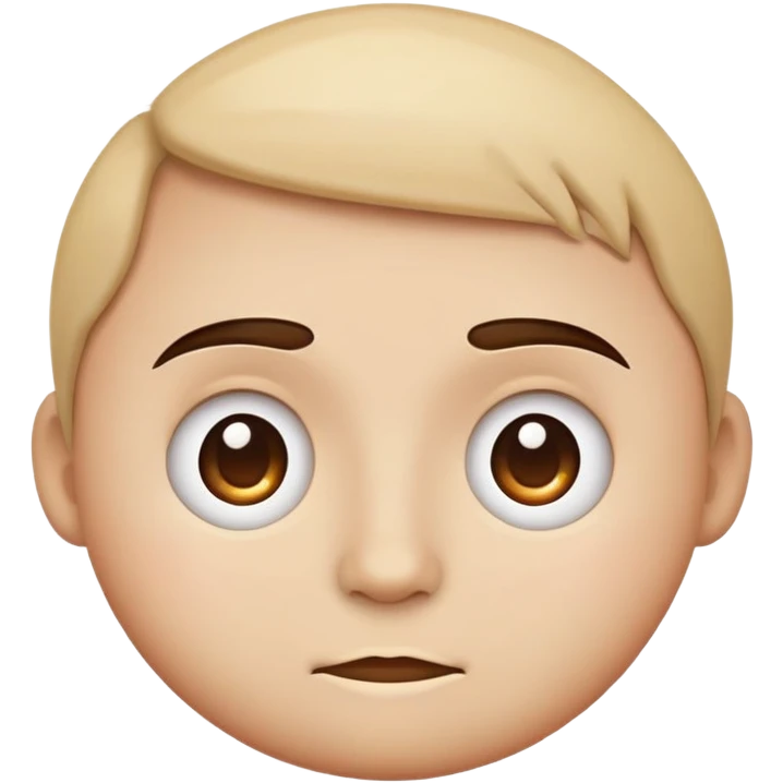 One eyebrow raised cartoon round emoji face emoji