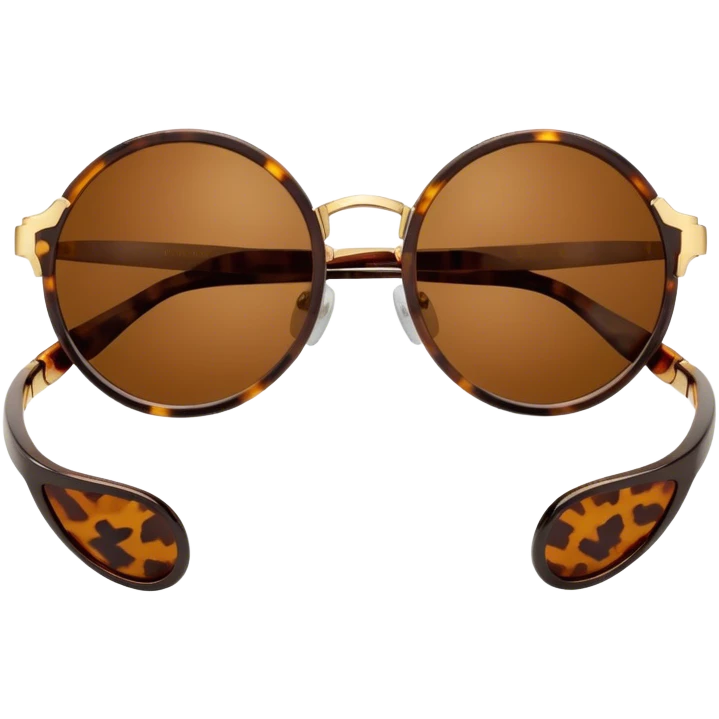 A pair of round-framed sunglasses with brown lenses emoji