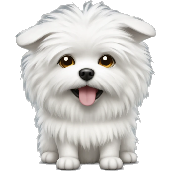 White fluffy small dog emoji