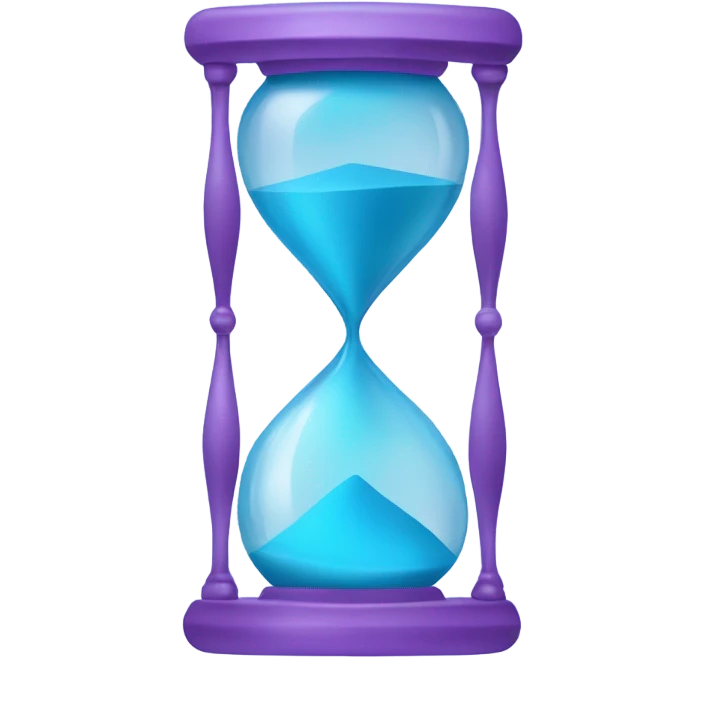 light blue and light purple hourglass emoji