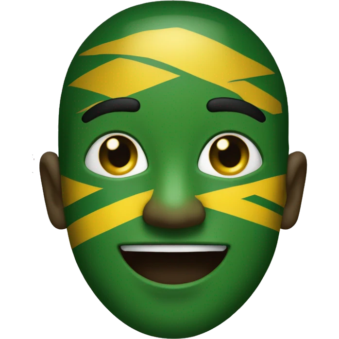 The number 100% in Jamaican colors, green black and gold  emoji