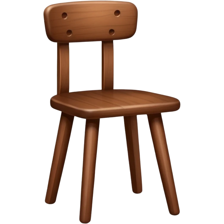 Wooden chair with only seat and  with three legs emoji