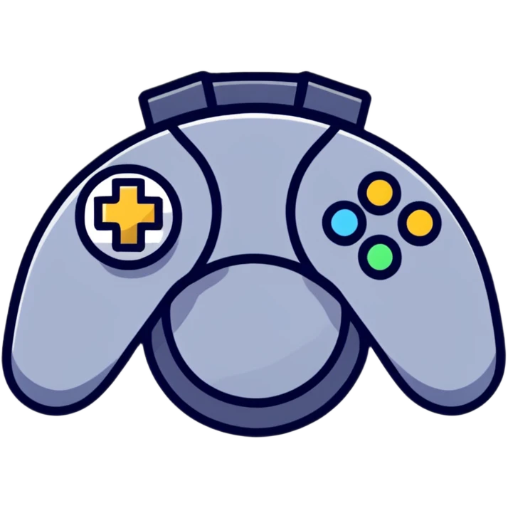 Colorful gaming platform logo for 'qbix88' with controller, community of players, and victory trophy emoji