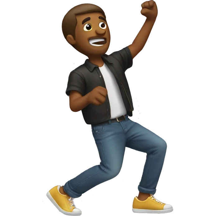 A guy hitting the dab emoji