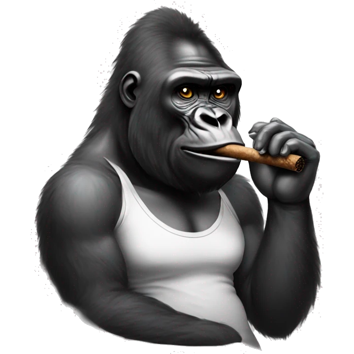 Gorilla wearing a t shirt smoking a cigar  emoji